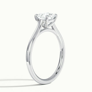 Anillo de compromiso solitario con moissanita y diamante de talla redonda de 1,0 ct