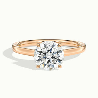 Bague de fiançailles avec diamant solitaire taille ronde et moissanite de 1,0 ct