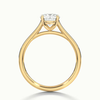 Bague de fiançailles avec diamant solitaire taille ronde et moissanite de 1,0 ct