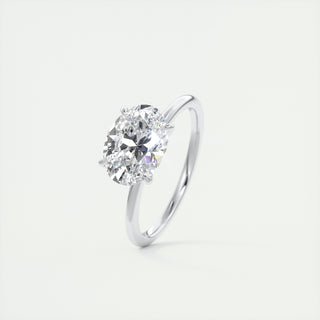 Bague de fiançailles solitaire en diamant ovale East West 2CT avec moissanite