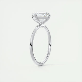 2.03 CT Asscher Shaped Moissanite Solitaire Engagement Ring