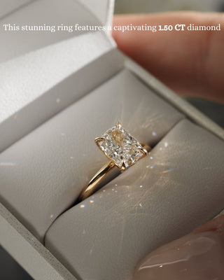 1.5-3.0 CT Elongated Cushion CVD Diamond Solitaire Engagement Ring