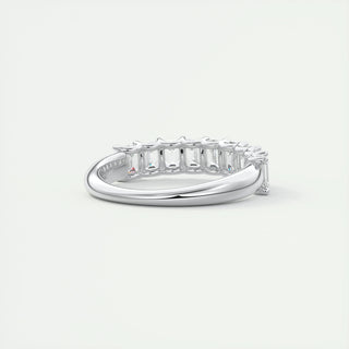 1.80 TCW Emerald CVD Diamond Half Eternity Wedding Band