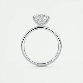 1.0-3.0 ct Princess Diamond Engagement Ring With Hidden Halo Setting