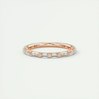 Alliance de mariage avec barre de diamants CVD Baguette 1,02 TCW