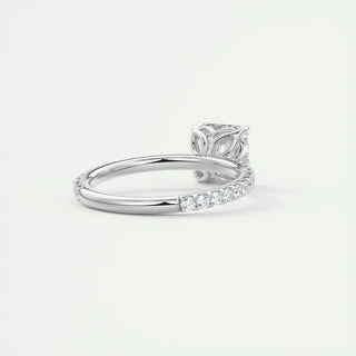 Anillo de compromiso con diamantes Asscher de 1,0 a 3,0 ct con engaste pavé