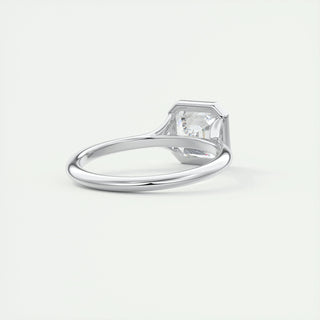 Anillo de compromiso con solitario de diamantes Asscher F- VS1 de 2 quilates