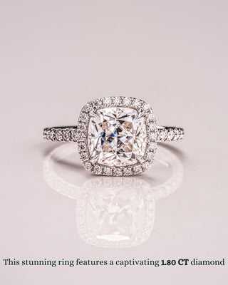 1.0 - 3.80 CT Cushion CVD Diamond Halo Pave Setting Engagement Ring