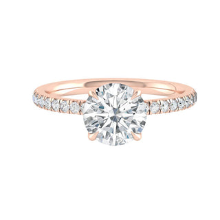 Bague de fiançailles solitaire en moissanite de forme ronde de 1,5 ct