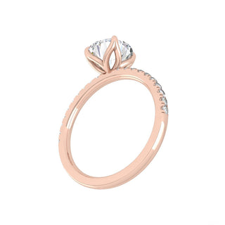 Bague de fiançailles solitaire en diamant et moissanite ronde de 1,5 ct