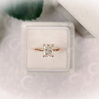 3.0ct Radiant Cut Moissanite Diamond Solitaire Engagement Ring - ELITE CARAT