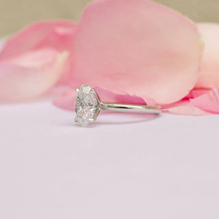 1.75ct Oval Cut Solitaire Moissanite Diamond Engagement Ring - ELITE CARAT