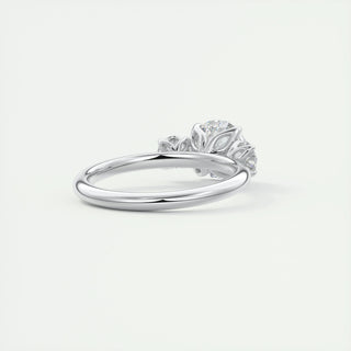 2.0 CT Round Shaped Moissanite Three Stones Engagement Ring