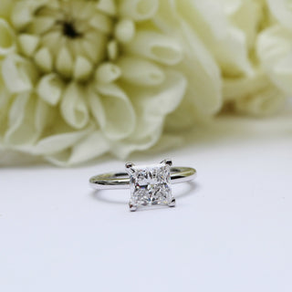 1.75ct Princess Cut Moissanite Diamond Classic Solitaire Engagement Ring