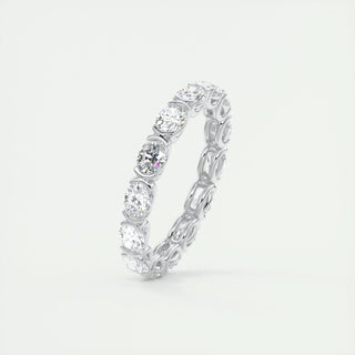 2.25 TCW Oval CVD Diamond Half Bezel Wedding Band