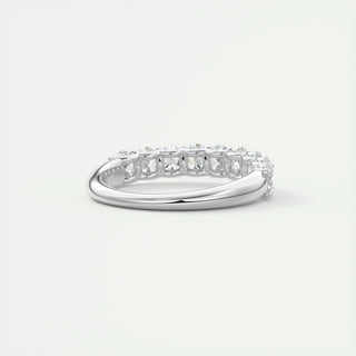 1.35 TCW Oval CVD Diamond Half Eternity Wedding Band