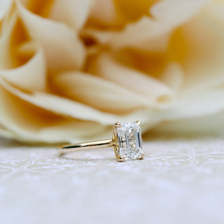 2.75ct Emerald Cut Moissanite Diamond Solitaire Engagement Ring For Her