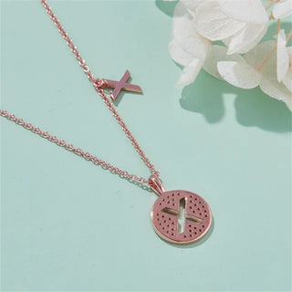 Collier avec diamants et moissanite en forme de lettre « X » pour elle