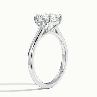 Bague de fiançailles avec diamant solitaire taille Asscher de 2,0 ct et moissanite