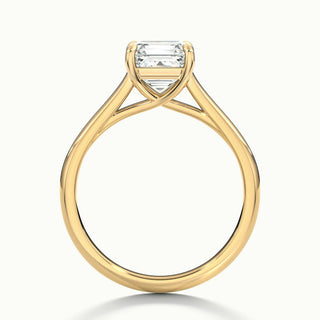 Bague de fiançailles avec diamant solitaire taille Asscher de 2,0 ct et moissanite