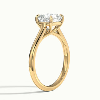 Bague de fiançailles avec diamant solitaire taille Asscher de 2,0 ct et moissanite