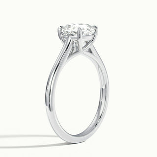 1.0CT Cushion Cut Moissanite Solitaire Diamond Engagement Ring