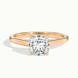 Bague de fiançailles avec diamant solitaire en moissanite taille coussin de 1,0 ct