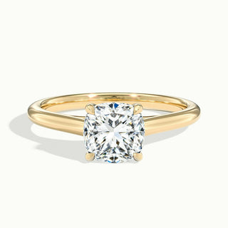 Bague de fiançailles avec diamant solitaire en moissanite taille coussin de 1,0 ct