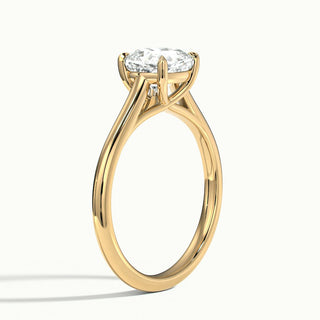 Bague de fiançailles avec diamant solitaire en moissanite taille coussin de 1,0 ct