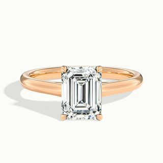 Bague de fiançailles avec diamant solitaire taille émeraude et moissanite de 1,50 ct