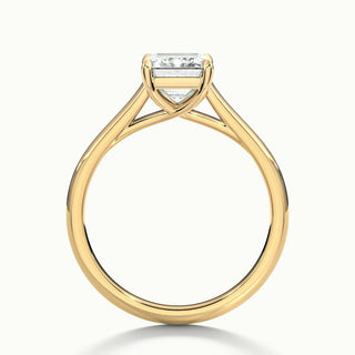 Bague de fiançailles avec diamant solitaire taille émeraude et moissanite de 1,50 ct