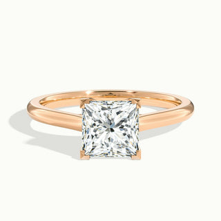 Bague de fiançailles avec diamant solitaire taille princesse et moissanite de 1,50 ct