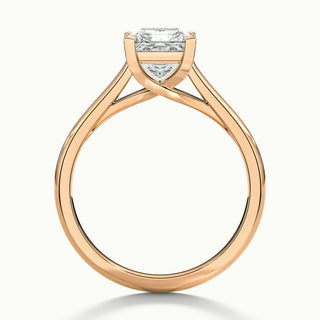 Bague de fiançailles avec diamant solitaire taille princesse et moissanite de 1,50 ct