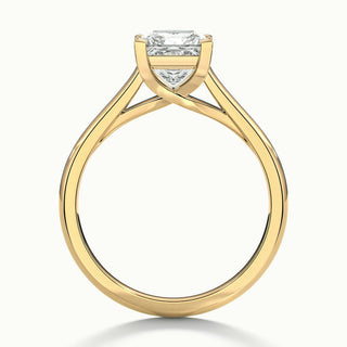 Bague de fiançailles avec diamant solitaire taille princesse et moissanite de 1,50 ct