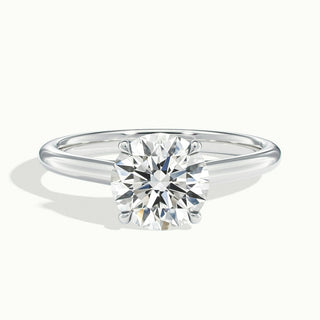 Bague de fiançailles solitaire en moissanite à diamant taille ronde de 2,0 ct