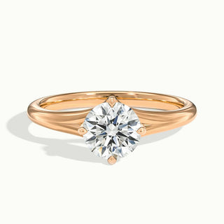 Bague de fiançailles en moissanite avec diamant à tige unique et taille ronde de 2,0 ct