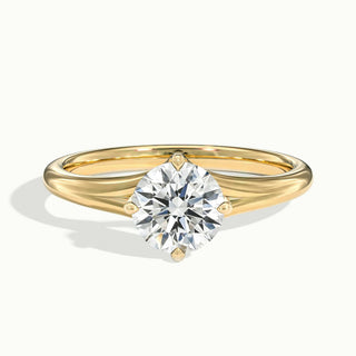 Bague de fiançailles en moissanite avec diamant à tige unique et taille ronde de 2,0 ct