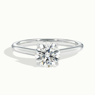 Bague de fiançailles avec diamant solitaire taille ronde et moissanite de 1,50 ct