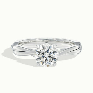 Bague de fiançailles solitaire en moissanite à taille ronde Infinity de 1,0 ct