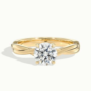 Bague de fiançailles solitaire en moissanite à taille ronde Infinity de 1,0 ct