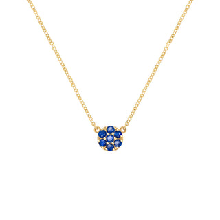 0.25CT Round Sapphire Diamond September Birthstone Necklace