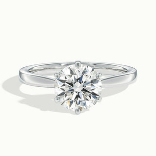 Bague de fiançailles solitaire en moissanite à diamant taille ronde de 1,0 ct