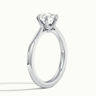 Bague de fiançailles solitaire en moissanite à diamant taille ronde de 1,0 ct