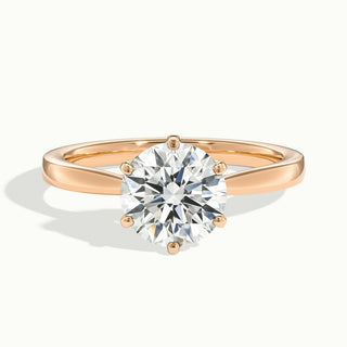 1.0CT Round Cut Diamond Moissanite Solitaire Engagement Ring