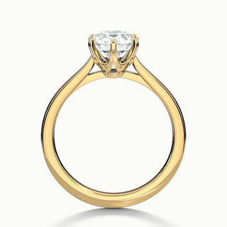 Bague de fiançailles solitaire en moissanite à diamant taille ronde de 1,0 ct