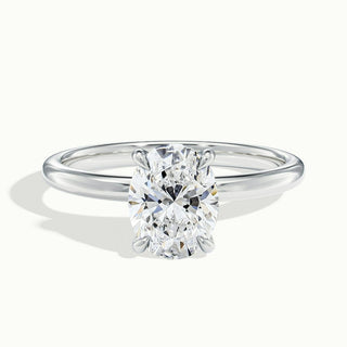 Bague de fiançailles avec diamant solitaire taille ovale et moissanite de 1,50 ct