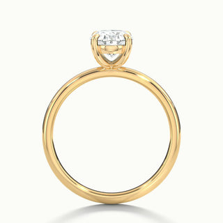 Bague de fiançailles avec diamant solitaire taille ovale et moissanite de 1,50 ct