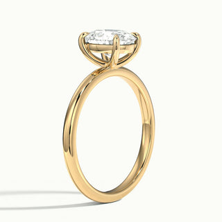 Bague de fiançailles avec diamant solitaire taille ovale et moissanite de 1,50 ct