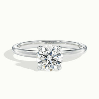 Bague de fiançailles avec diamant solitaire en moissanite à taille ronde de 2,0 ct