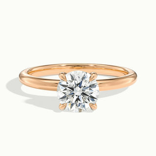 Bague de fiançailles avec diamant solitaire en moissanite à taille ronde de 2,0 ct